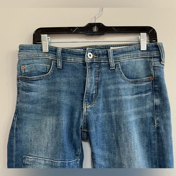 Pilcro Anthropologie Tapestry Patchwork Mid-Rise Slim Boyfriend Jeans, 27 - Picture 4 of 14